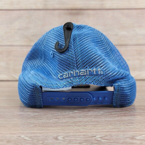 NEW Carhartt Trucker Mesh Hat‎ Snapback Adjustable Cap Sky Blue Buffalo One Size - Picture 6 of 8